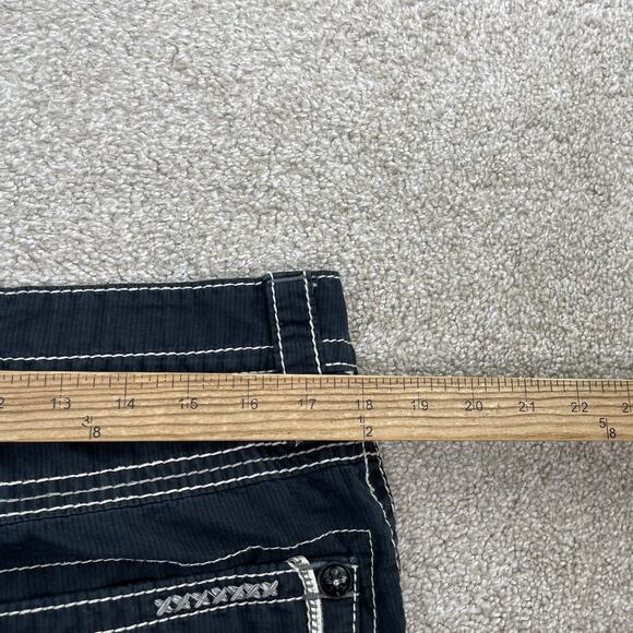 Rock Revival Classic Cargo Shorts Men Sz 34 Black Flap Pockets 12" Inseam 65-12 - Picture 6 of 8